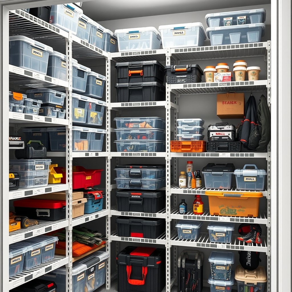 plastic shelving in action
