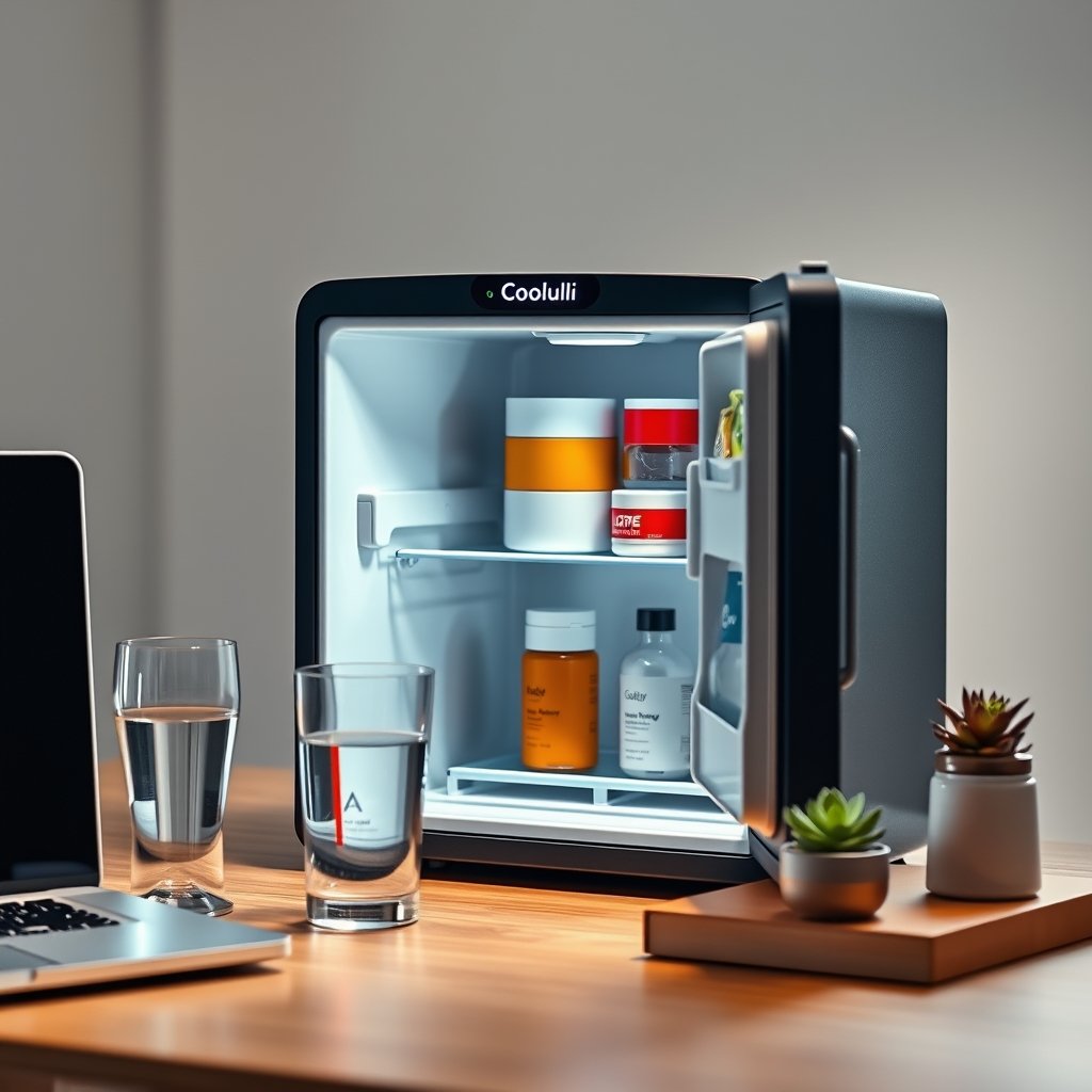 mini fridge in action