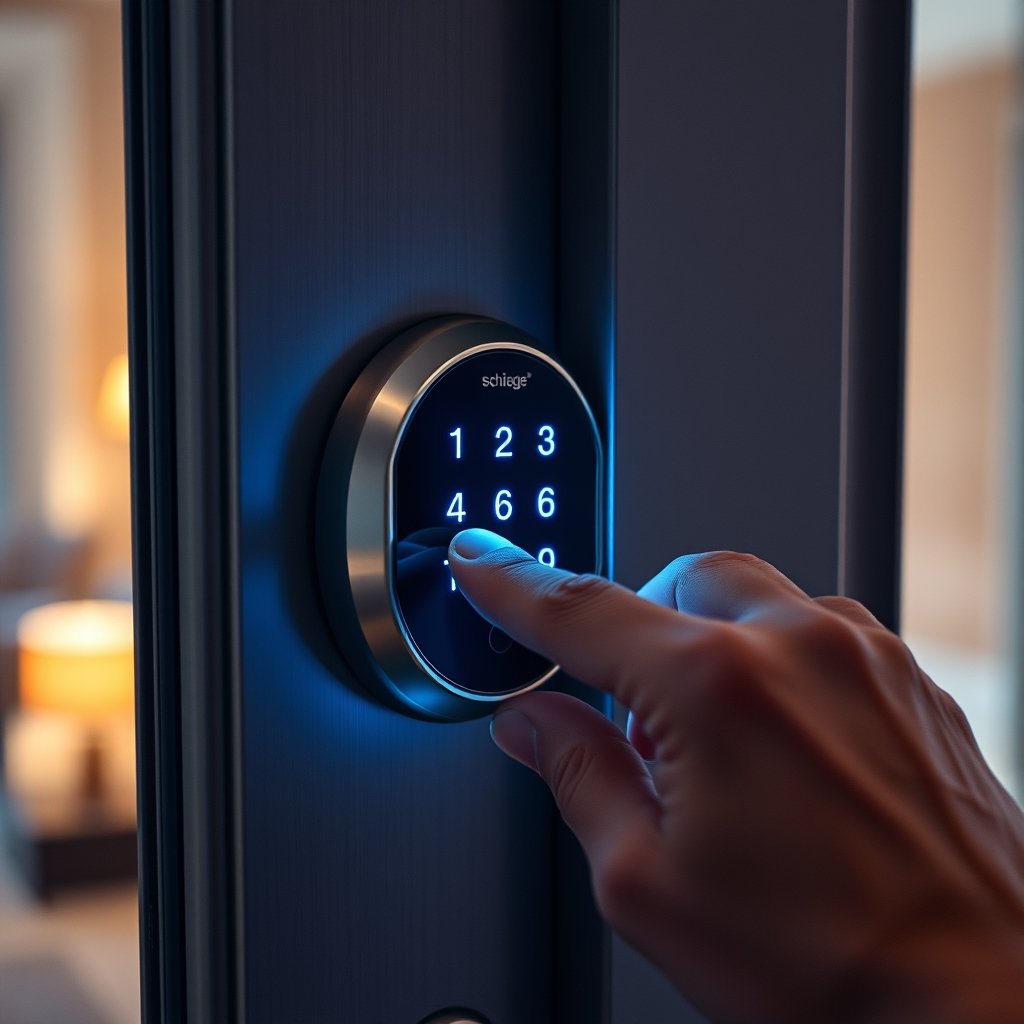 smart deadbolt in action