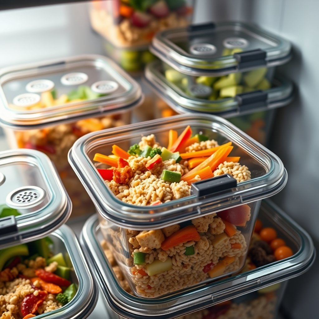 food containers in action