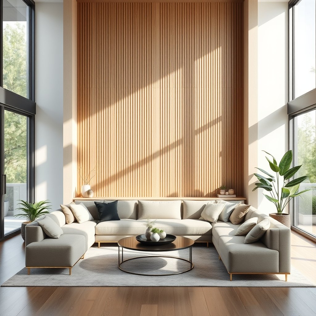 fluted panel wall accent - Illustration 1