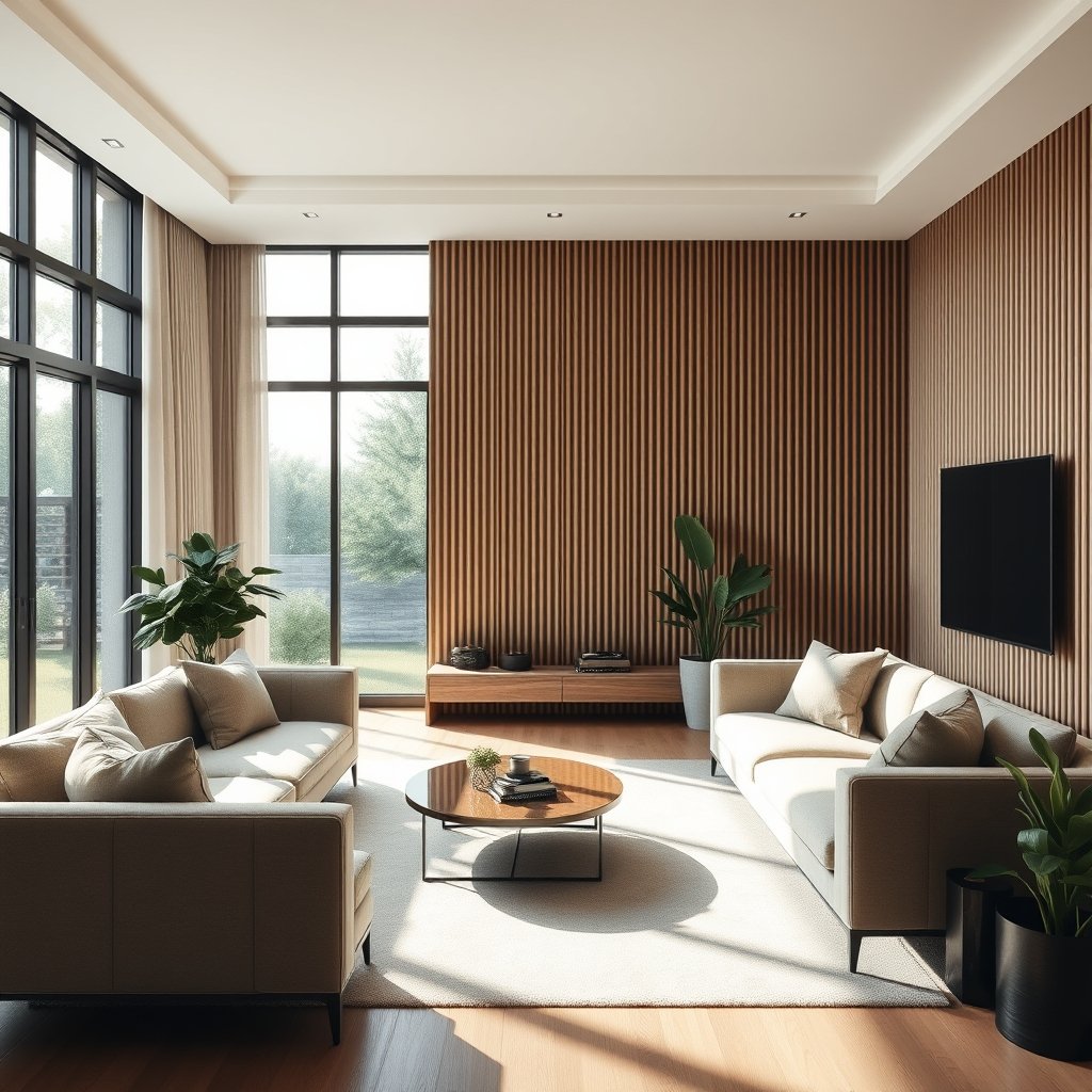 fluted panel wall accent - Illustration 1