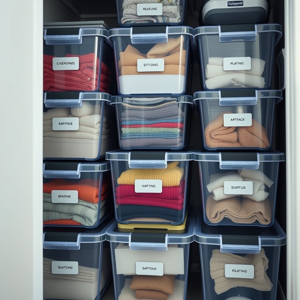 storage bins in action